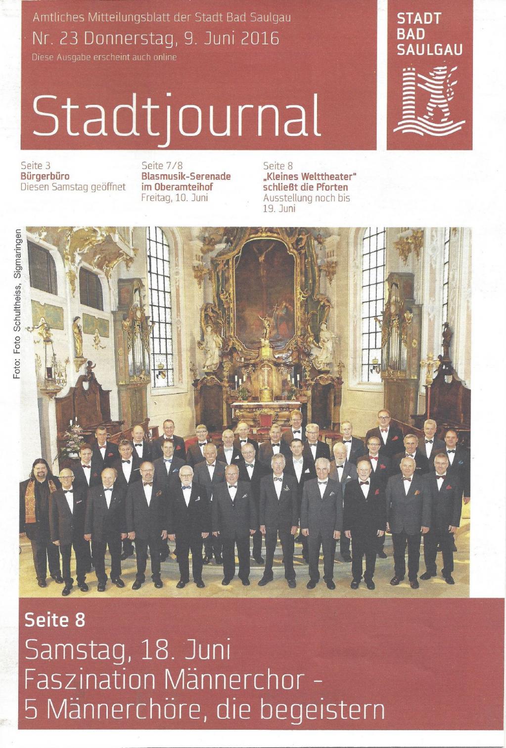 Bericht Stadtjournal (Titelseite)