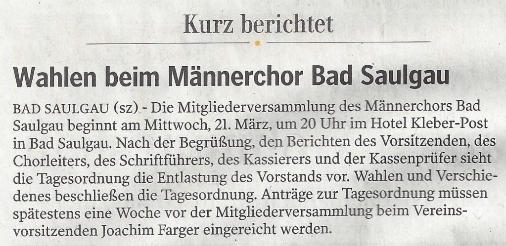 Bericht Schwäbische Zeitung 09.03.2018