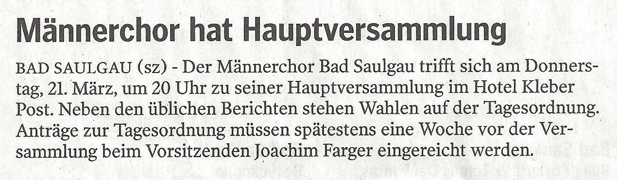 Bericht Schwäbische Zeitung 09.03.2019